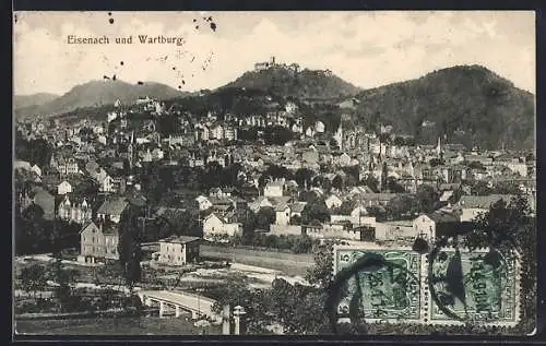 AK Eisenach, Panorama mit Wartburg