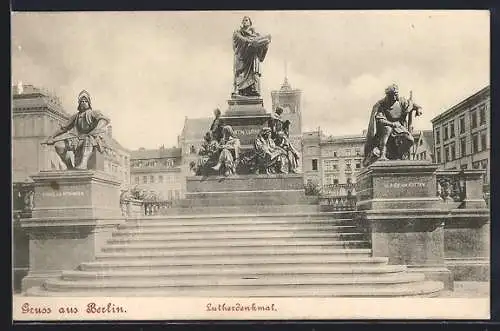 AK Berlin, Lutherdenkmal, Neuer Markt