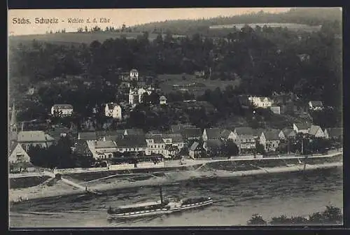 AK Wehlen / Elbe, Totalansicht aus der Vogelschau
