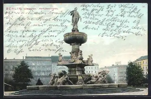 AK Berlin-Tiergarten, Lützowplatz mit Herkulesbrunnen