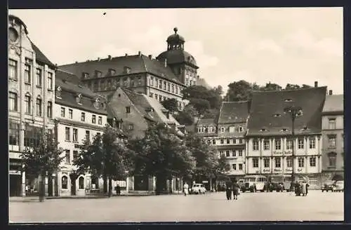 AK Weissenfels /Saale, Karl-Marx-Platz mit Schloss