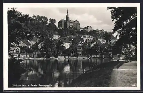 AK Weissenfels, Ortsansicht mit Saale