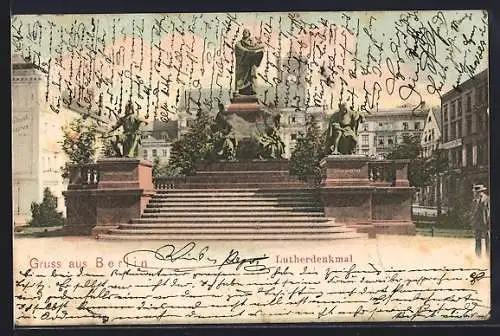 AK Berlin, Lutherdenkmal, Neuer Markt