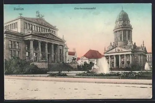 AK Berlin, Gendarmenmarkt mit Fontaine