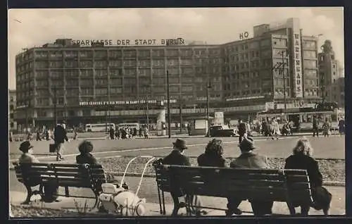 AK Berlin, Alexanderplatz, Blick auf die Sparkasse der Stadt Berlin