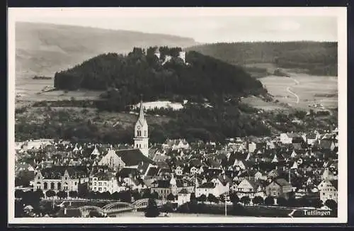 AK Tuttlingen, Ortsansicht mit Kirche