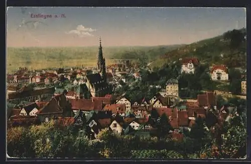 AK Esslingen /Neckar, Ortsansicht mit Kirche aus der Vogelschau