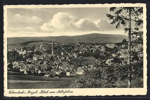 AK Eibenstock i. Erzgeb., Blick auf den Ort vom Adlerfelsen