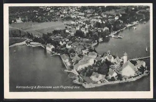 AK Wasserburg a. Bodensee, Ortsansicht vom Flugzeug aus