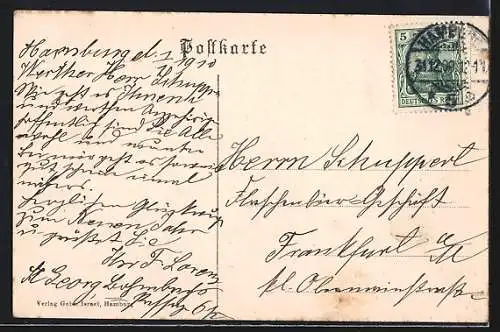 AK Hamburg-St.Pauli, Botanischer Garten mit Brücke