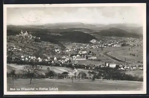 AK Lörrach, Blick ins Wiesental mit Röttler Schloss