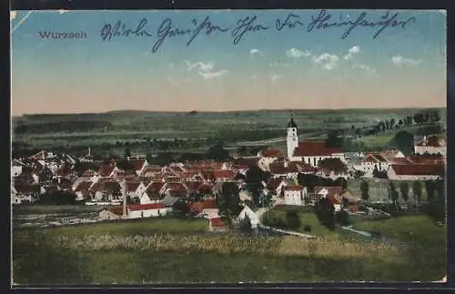 AK Wurzach, Ortsansicht mit Kirche