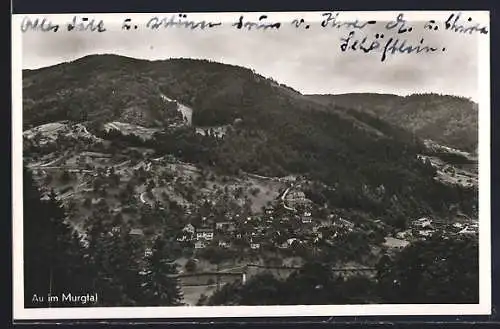 AK Au im Murgtal, Ortsansicht mit Bergpanorama