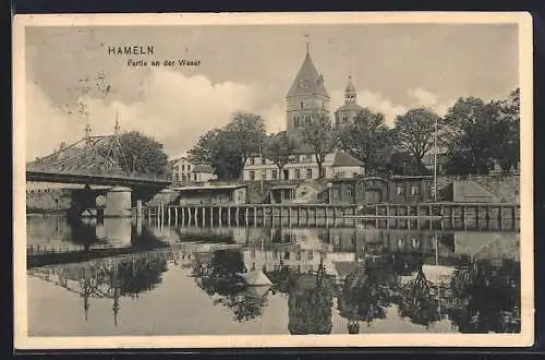 AK Hameln, Partie an der Weser