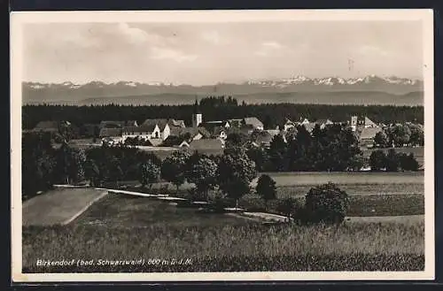AK Birkendorf /Bad Schwarzwald, Ortsansicht mit Bergpanorama
