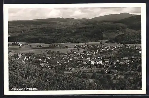AK Maulburg i. Wiesental, Ortsansicht mit Bergpanorama