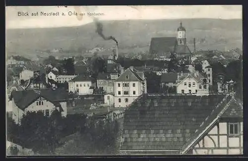 AK Neustadt a. Orla, Blick auf den Ort von Nordosten