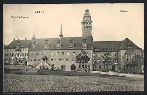 AK Zeitz, Rathaus und Finkgräfe-Brunnen