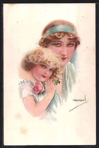 Künstler-AK Luis Usabal: Mutter und Tochter