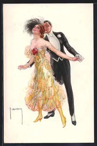 Künstler-AK Luis Usabal: Elegantes Paar beim Tanz