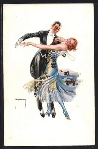 Künstler-AK Luis Usabal: Junges Paar beim Tanz