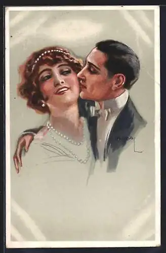 Künstler-AK Luis Usabal: Elegantes Liebespaar