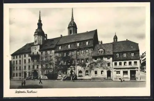 AK Rosswein, Rathaus mit Strassenpartie