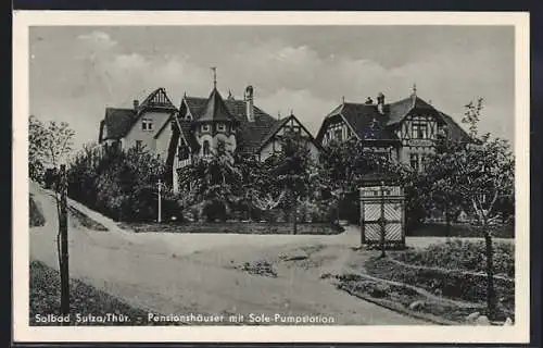 AK Bad Sulza /Thür., Pensionshäsuer mit Sole-Pumpstation