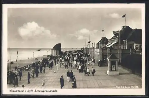 AK Westerland a. Sylt, Strandpromenade