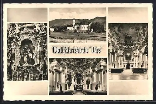 AK Wies, Wallfahrtskirche, Innenansichten