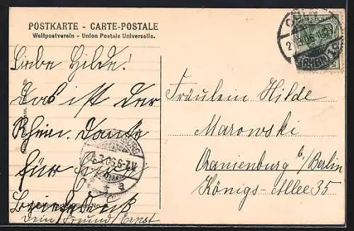 AK Köln a. Rh., Uferpartie mit Dom