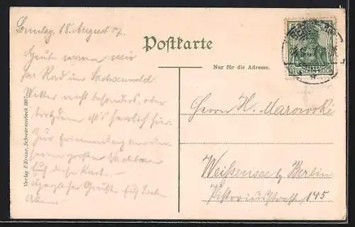 AK Friedrichsruh, Sachsenwald, Lieblings-Bank des Fürsten Otto von Bismarck