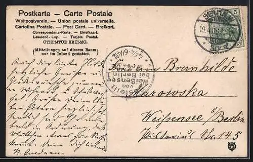 AK Berlin, Rousseau-Insel im Tiergarten