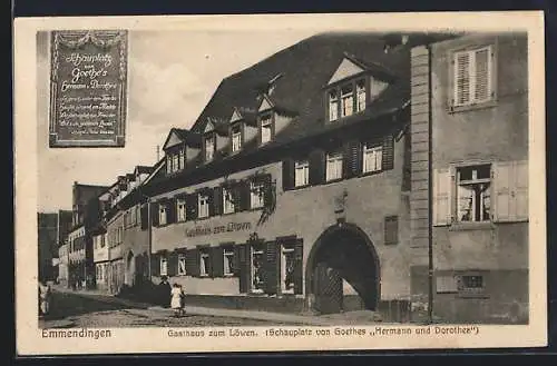 AK Emmendingen, Gasthaus zum Löwen (Schauplatz von Goethes Hermann und Dorothea)