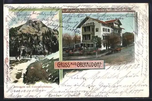 AK Oberaudorf, Unterkunftshaus am Brünstein, Gasthof