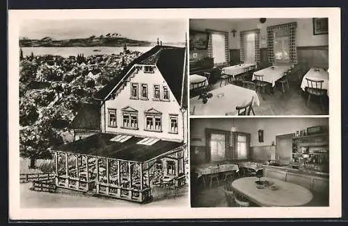 AK Wasserburg / Bodensee, Bahnhof-Gaststätte, Innenansichten, Inh. Herbert Behr