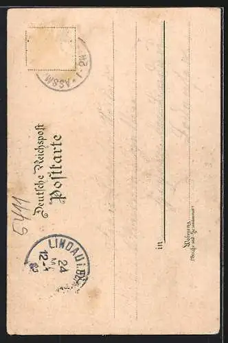 Lithographie Assmannshausen, Ansicht vom Forsthaus Kammerforst