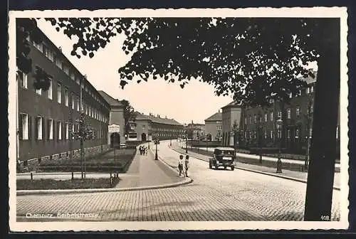 AK Chemnitz, Geibelstrasse mit Kindern