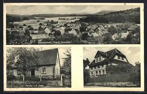 AK Birkenreuth /Fränk. Schweiz, Handlung von E. Hohe, Schulhaus, Teilansicht