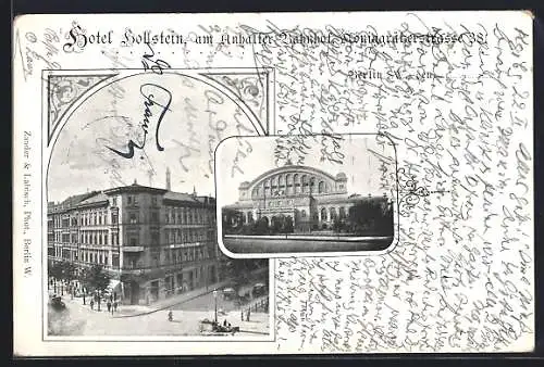 AK Berlin, Hotel Hollstein am Anhalter Bahnhof, Königgrätzerstrasse 38