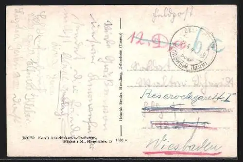 AK Delkenheim /Taunus, Strassenpartie mit Gasthaus, Strassenpartie mit Kirche