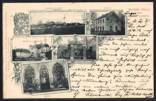 AK Kloster Lechfeld, Kloster-Panorama, Schule, Calvarienberg, Altäre