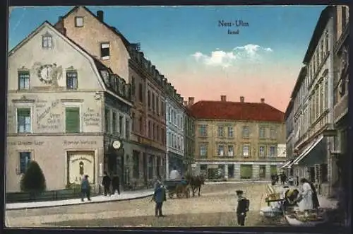 AK Neu-Ulm, Strassenpartie auf der Insel