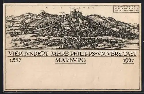 AK Marburg, Vierhundert Jahre Philipps-Universität 1527-1927, Ganzsache
