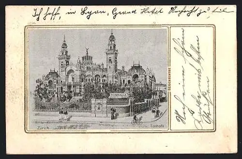 Seiden-AK Zürich, Blick auf dei Tonhalle