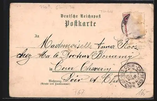 Lithographie Kerzfeld, Schmiede Koos, Epicerie Binnert, Gemeindehaus