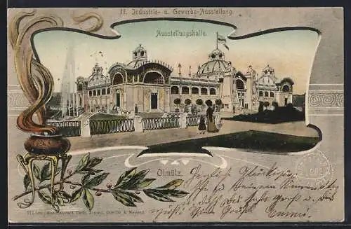 AK Olmütz, Ausstellungshalle der II. Industrie- u. Gewerbe-Ausstellung
