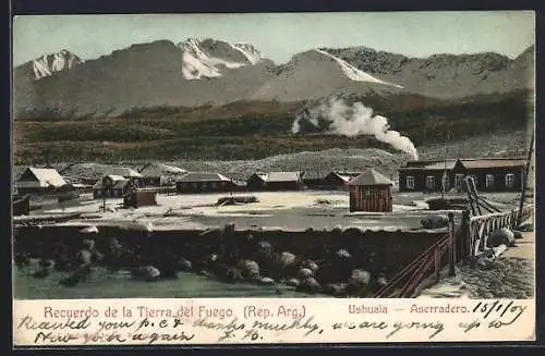 AK Ushuaia / Feuerland, Recuerdo de la Tierra del Fuego