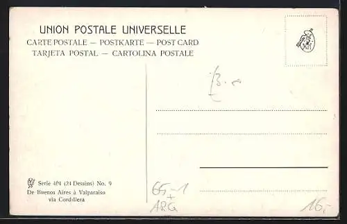 AK Argentinien, Estacion Upsallata, Bahnhof