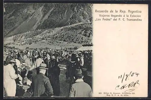 AK Los Andes, Recuerdo de la Rep. Argentina, Estacion Los Andes, del F.C. Transandino